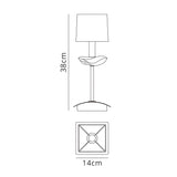 Akira 1 Light Table Lamp - Chrome With Black Shade