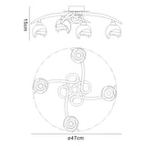 Fragma 4 Light Semi-Flush Ceiling Light - Black Chrome