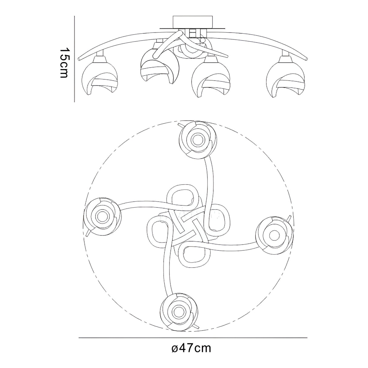 Fragma 4 Light Semi-Flush Ceiling Light - Polished Chrome
