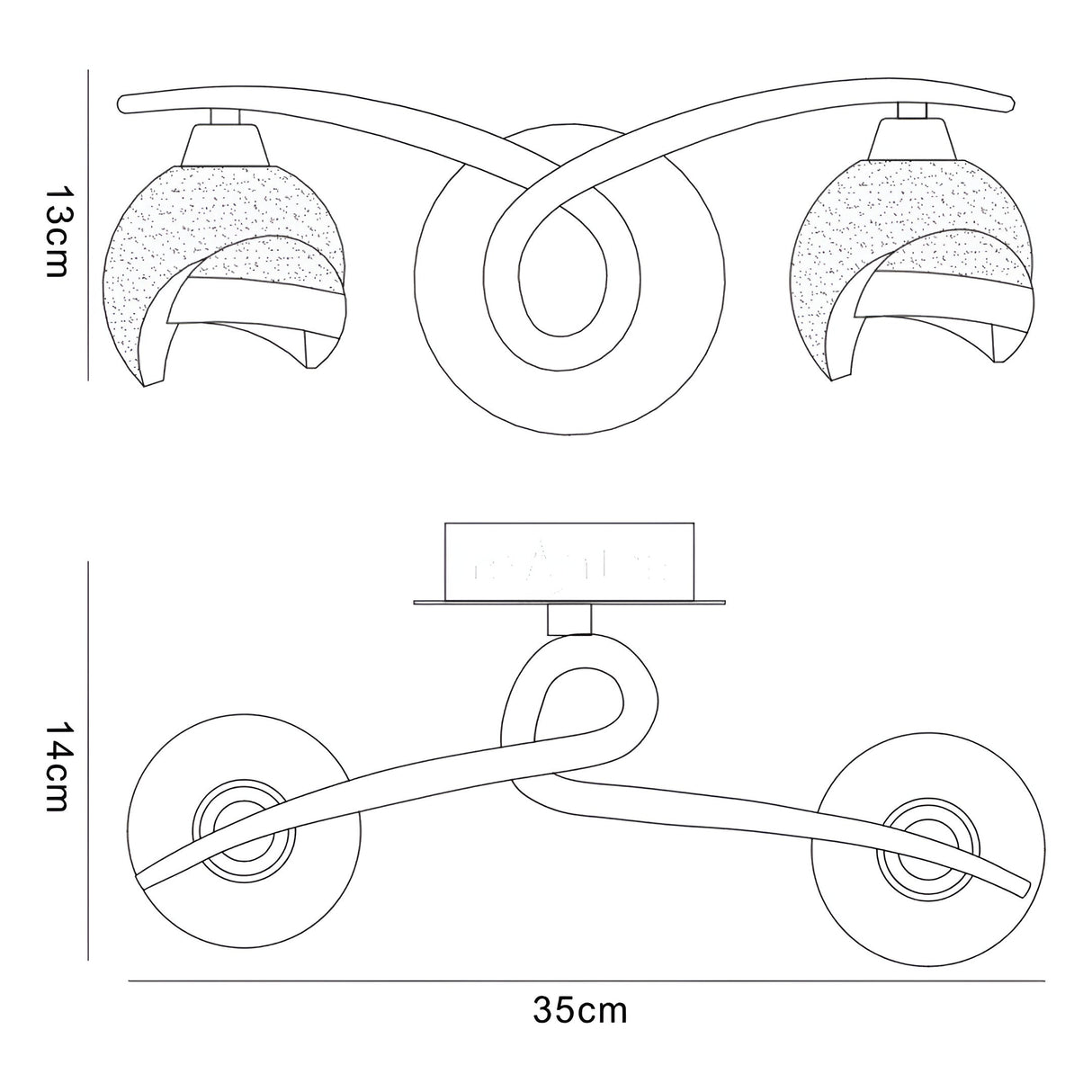 Fragma 2 Light Wall Light With Switch - Polished Chrome