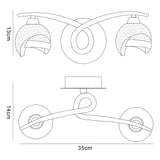 Fragma 2 Light Wall Light With Switch - Polished Chrome