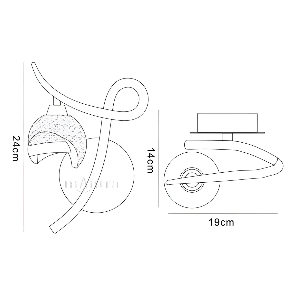 Fragma Left 1 Light Wall Light With Switch - Black Chrome