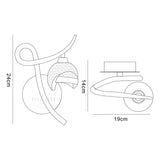 Fragma Right 1 Light Wall Light - Black Chrome