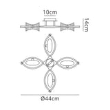 Kromo 4 Light Semi-Flush Ceiling Light - Antique Brass