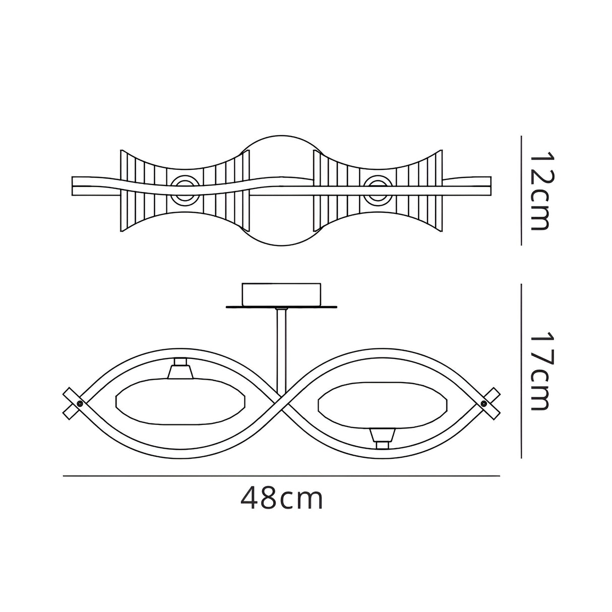 Kromo 2 Light Wall Light With Switch - Antique Brass