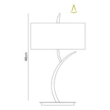 Eve 2 Light Table Lamp - Polished Chrome With Black Round Shade