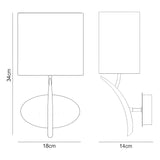 Eve  1 Light Wall Light - Anthracite With Black Shade
