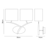Eve 2 Light Wall Light - Anthracite With Black Shades