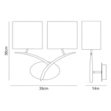 Eve 2 Light Wall Light - Anthracite With Black Shades