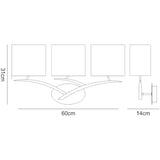 Eve 3 Light Wall Light - Anthracite With White Shades