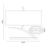 Eve 2 Light Table Lamp - Anthracite With White Oval Shade