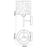 Lupin 1 Light Wall Light - Gloss Black/White