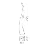 Line drawing of the Flame 5 Light Outdoor Floor Lamp - Opal White, showing labeled dimensions: 168 cm high, 26 cm wide, 26 cm deep; top and side views included. Ideal for stylish modern outdoor lighting.