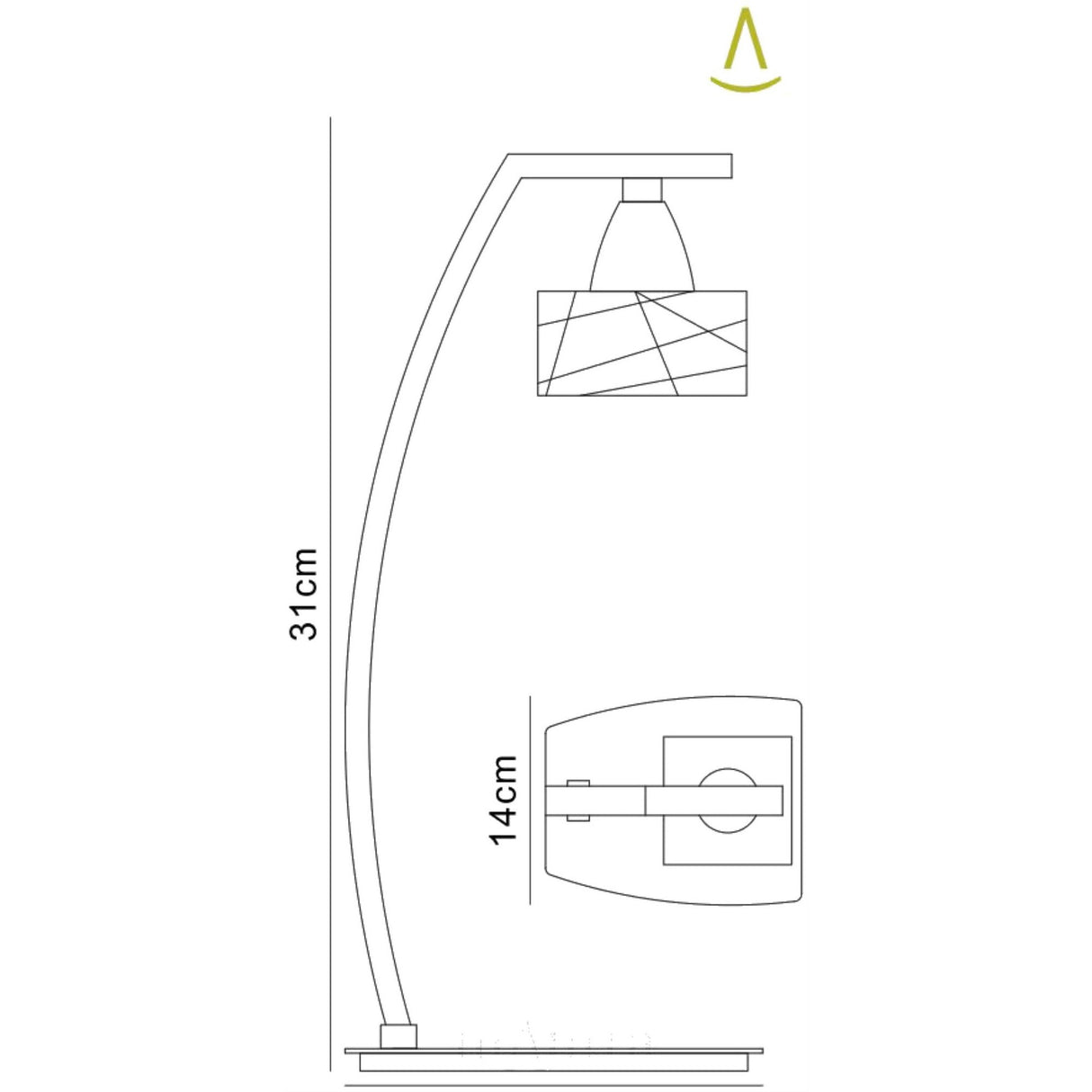 Zen 1 Light Table Lamp - Satin Nickel