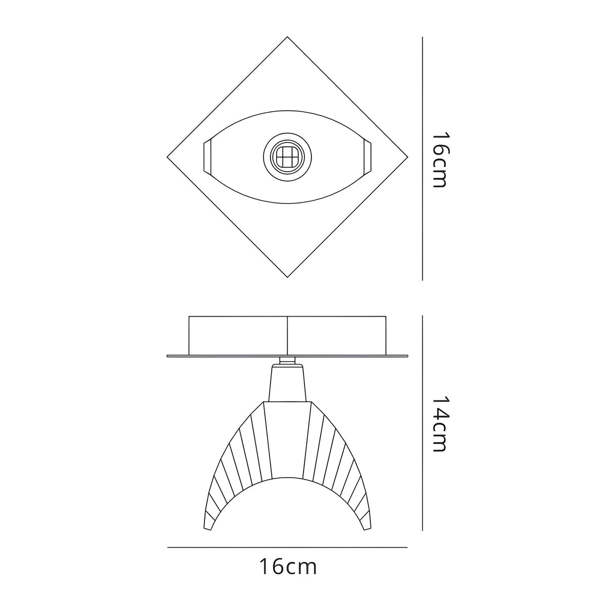 Eclipse 1 Light Semi-Flush Ceiling Light - Polished Chrome