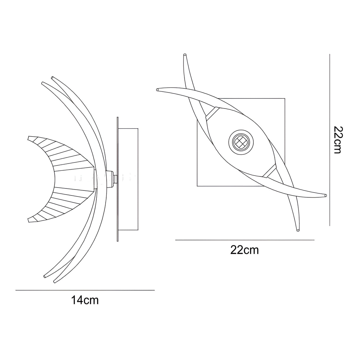 Eclipse 1 Light Wall Light - Black Chrome