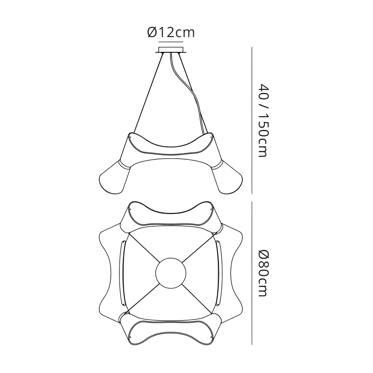 Ora 80cm LED Suspension Light - Gloss White & Chrome