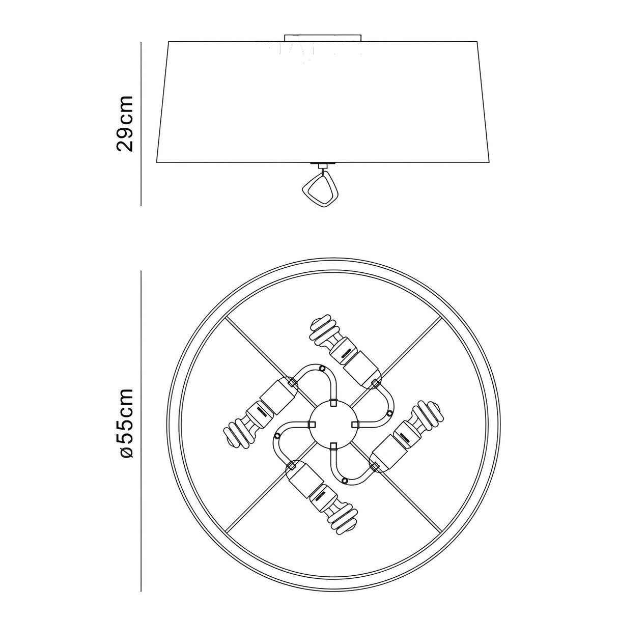Mara 4 Light Flush Ceiling Light - Ivory White
