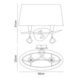 Mara 2 Light Wall Light With Switch - Gold With Black Shade