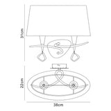 Mara 2 Light Wall Light With Switch - Gold With Ivory White Shade