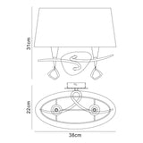 Mara 2 Light Wall Light With Switch - Chrome With Black Shade