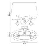 Mara 2 Light Wall Light With Switch - Chrome With Ivory White Shade