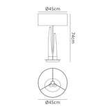 Estalacta 3 Light Table Lamp - Silver/Opal White With Black Shade