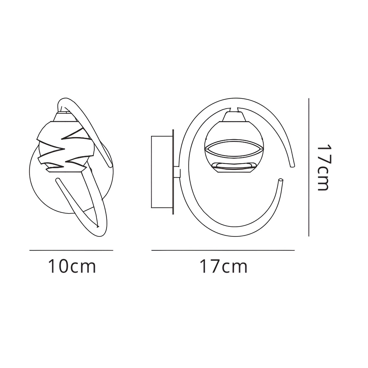 Loop 1 Light Wall Light - Polished Chrome