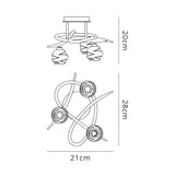 Loop 3 Light Flush Ceiling Light - Antique Brass