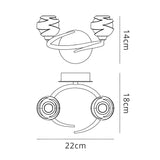 Loop 2 Light Wall Light With Switch - Antique Brass