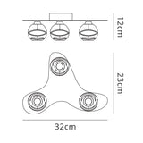 Loop 3 Light Flush Ceiling Light - Antique Brass