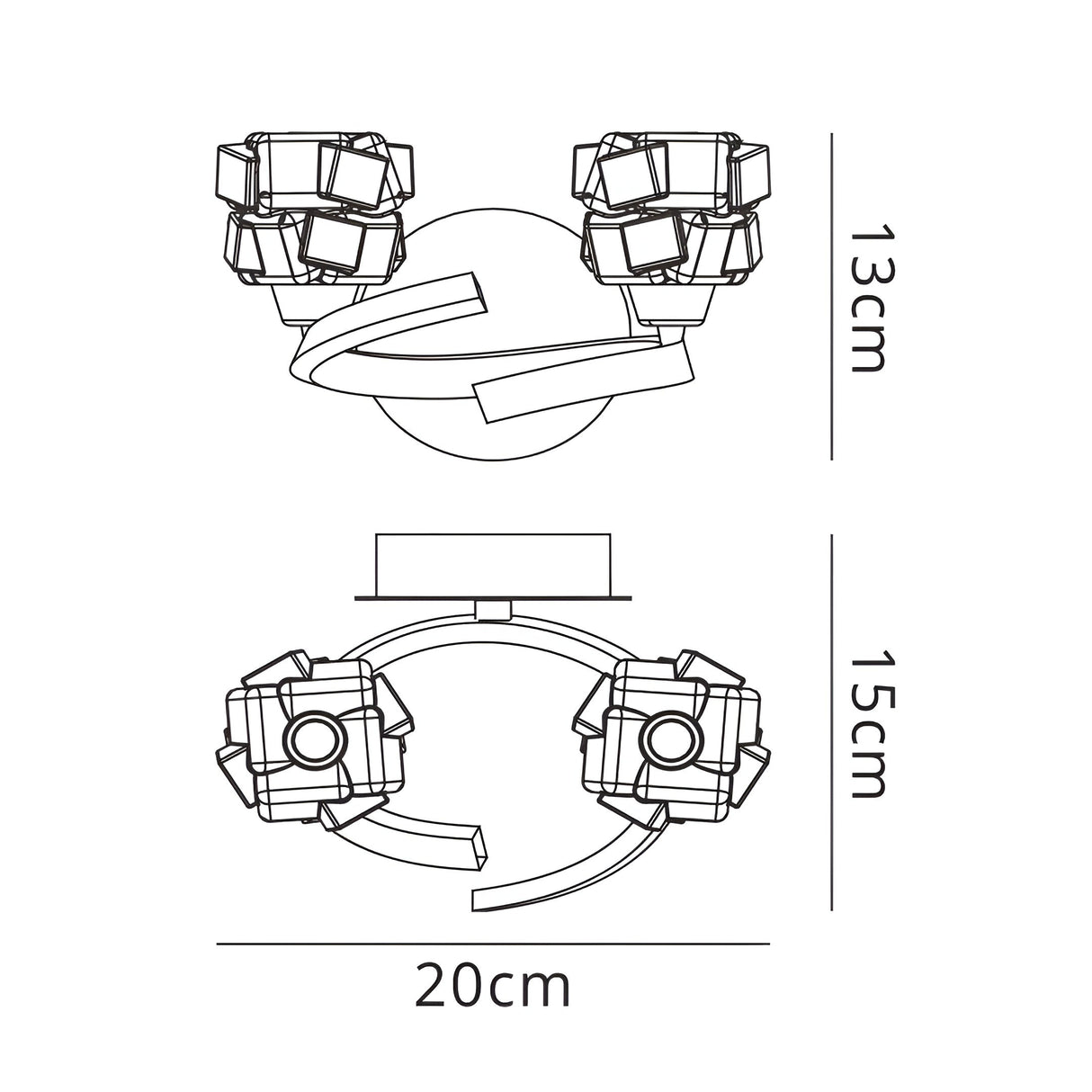 Ice 2 Light Wall Light With Switch - Chrome