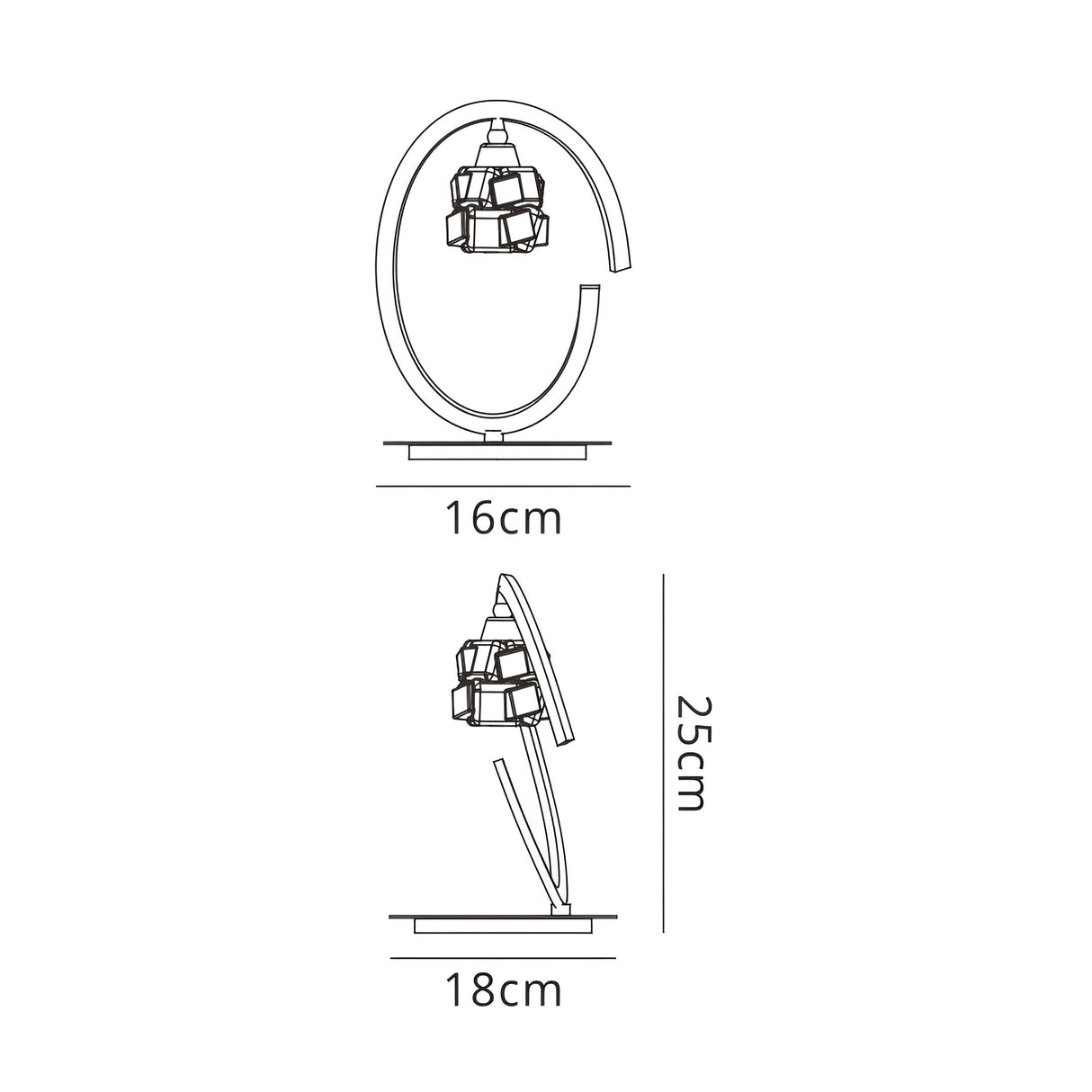 Ice 1 Light Table Lamp - Polished Chrome