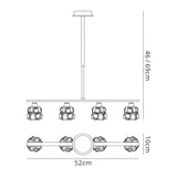 Ice Linear 4 Light Linear Suspension Light - Satin Nickel