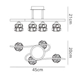 Ice Square 4 Light Semi-Flush Ceiling Light - Antique Brass