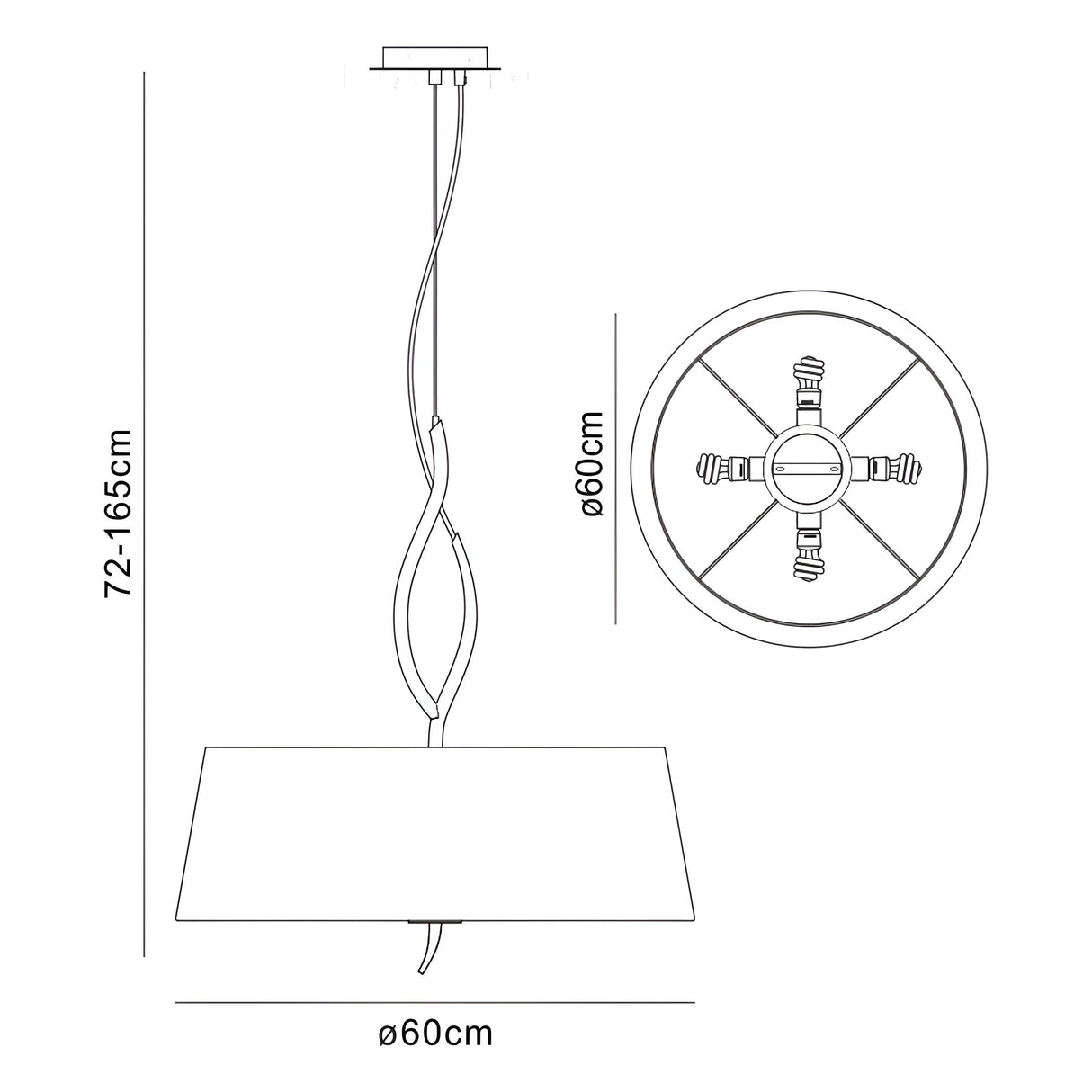 Ninette 4 Light Pendant Light – Antique Brass With White Shades