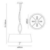 Ninette 4 Light Pendant Light – Antique Brass With White Shades