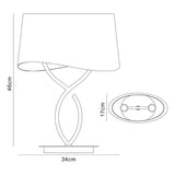 Ninette Large 2 Light Table Lamp - Antique Brass With White Shade