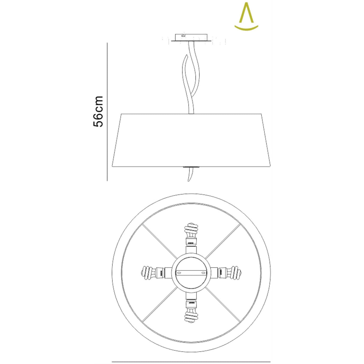 Ninette 4 Light Semi-Flush Ceiling Light - Ivory White