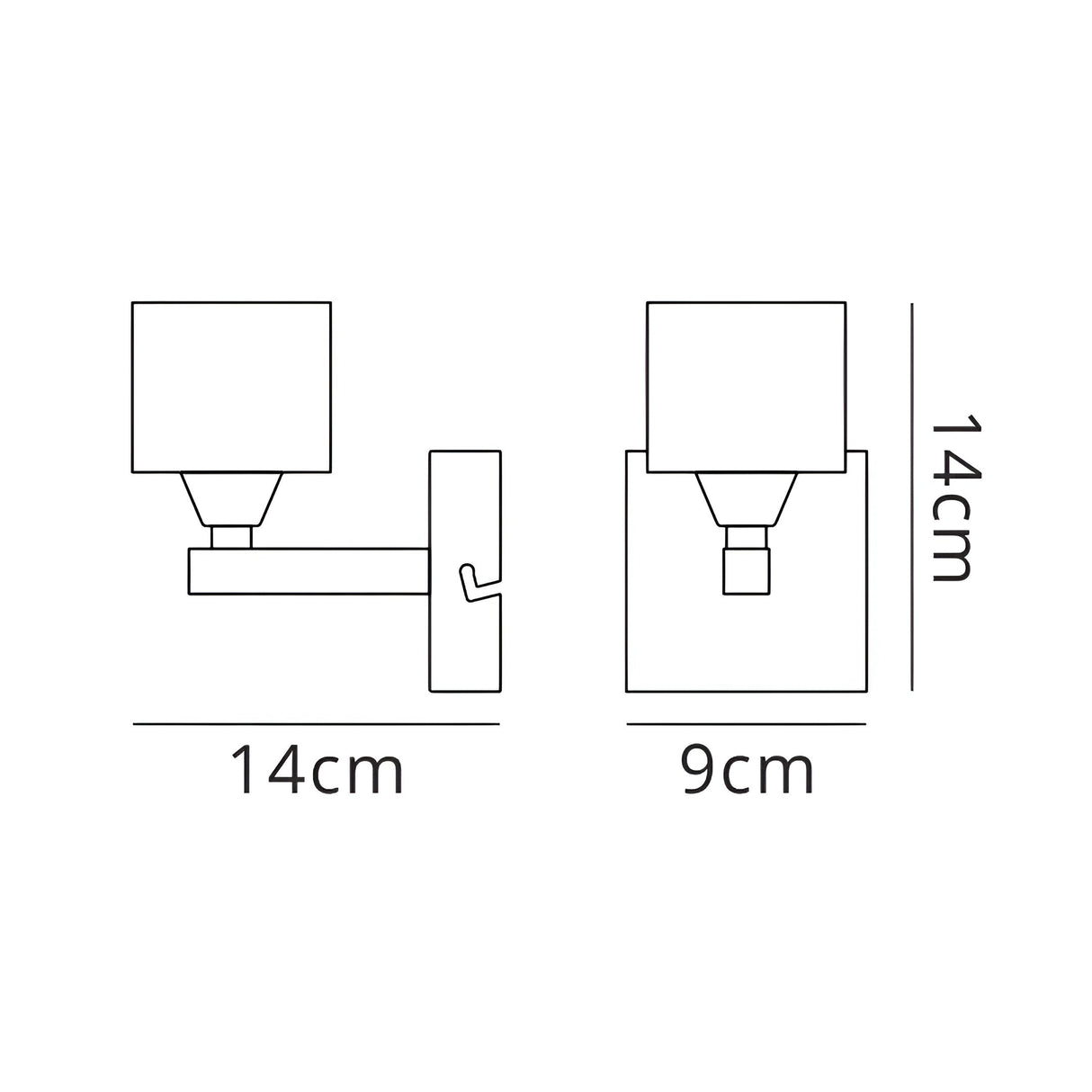 Cuadrax 1 Light Clear Glass Wall Light With Switch - Antique Brass