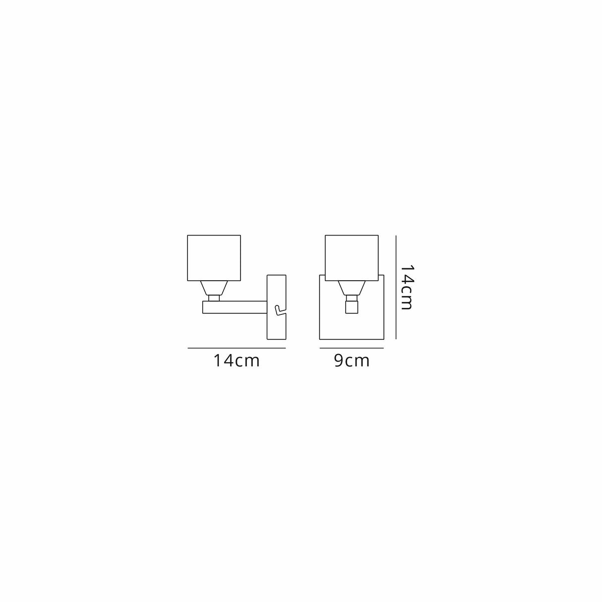Cuadrax 1 Light Frosted Glass Wall Light - Satin Nickel