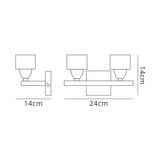 Cuadrax 2 Light Clear Glass Wall Light With Switch - Antique Brass