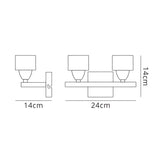 Cuadrax 2 Light Clear Glass Wall Light With Switch - Polished Chrome