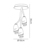 Forest 3 Light Semi-Flush Ceiling Light – Brown & Black Oxide