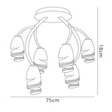 Forest 6 Light Semi-Flush Ceiling Light - Brown/Black Oxide