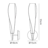 Neo Switched 1 Light Glass Wall Light With Switch - Satin Nickel