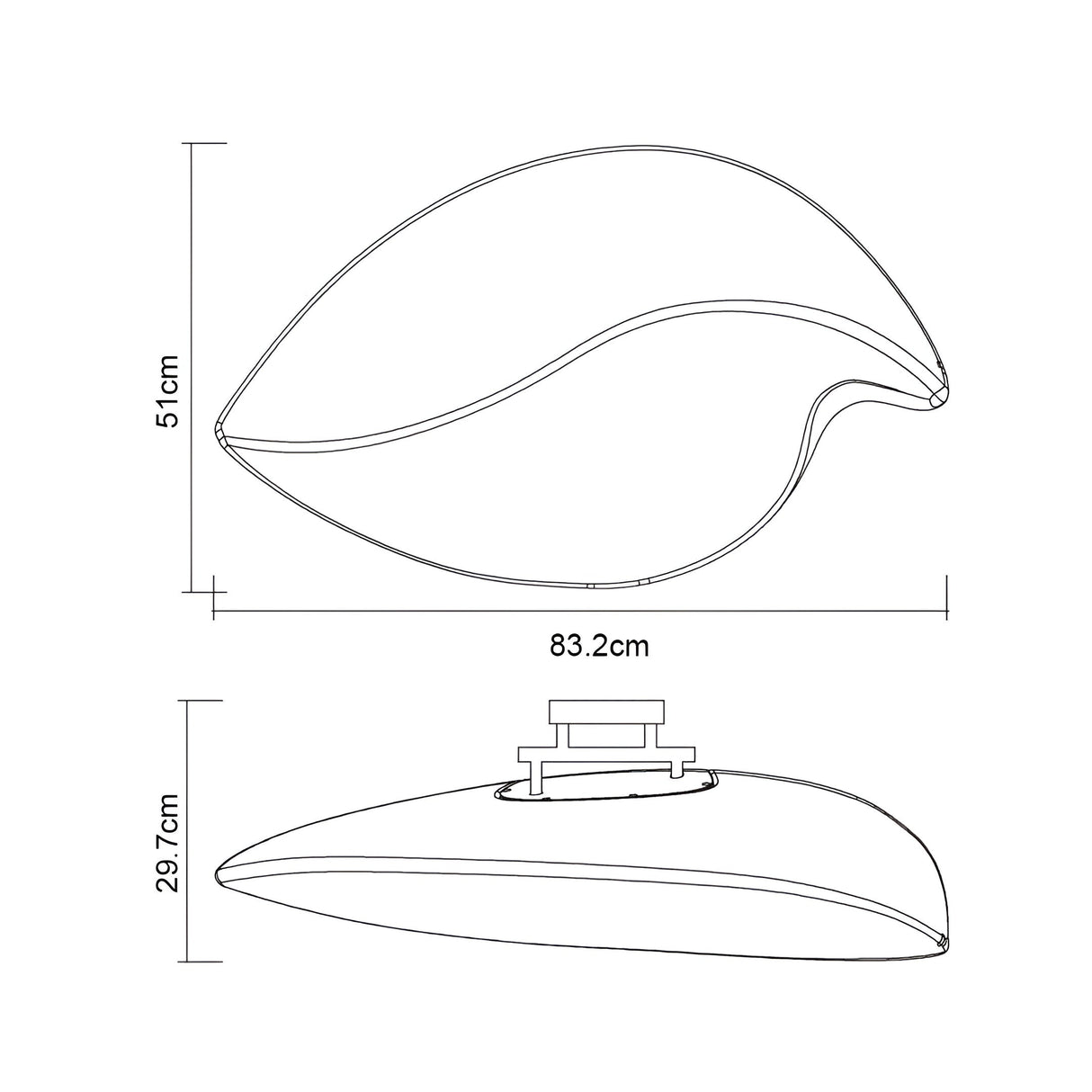 Natura 2 Light Flush Ceiling/Wall Light - Polished Chrome/Opal White