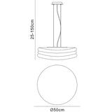 Mediterraneo 3 Light Frosted Glass Pendant Light – Polished Chrome