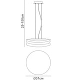 Mediterraneo Large 2 Light Frosted Glass Pendant Light – Polished Chrome