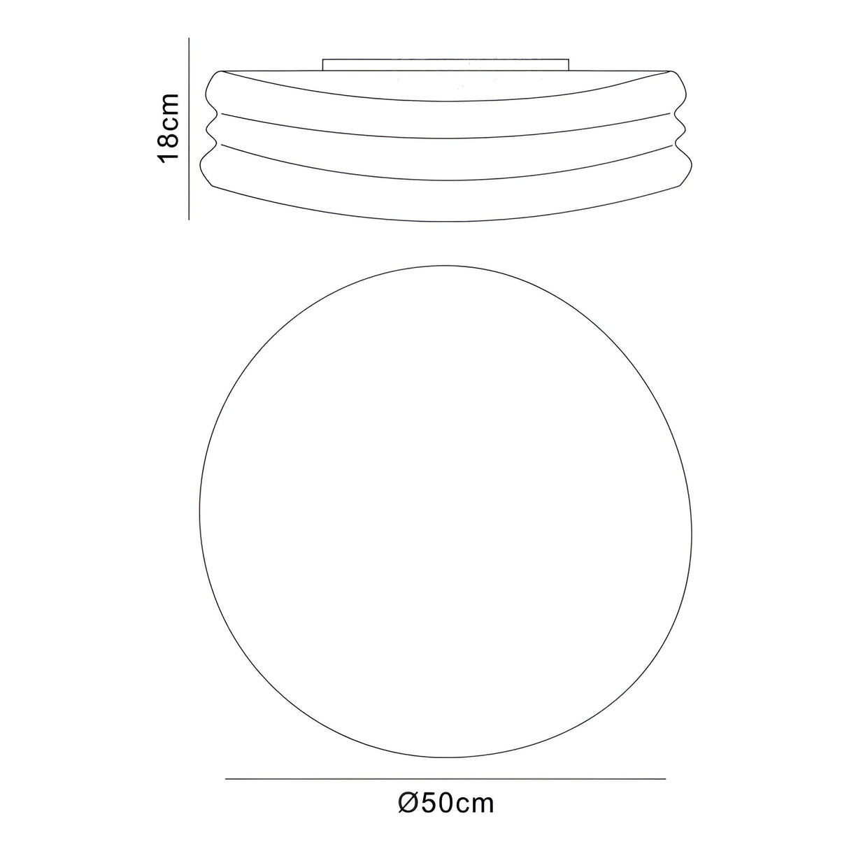 Mediterraneo 50cm 3 Light Glass Ceiling/Wall Light - White